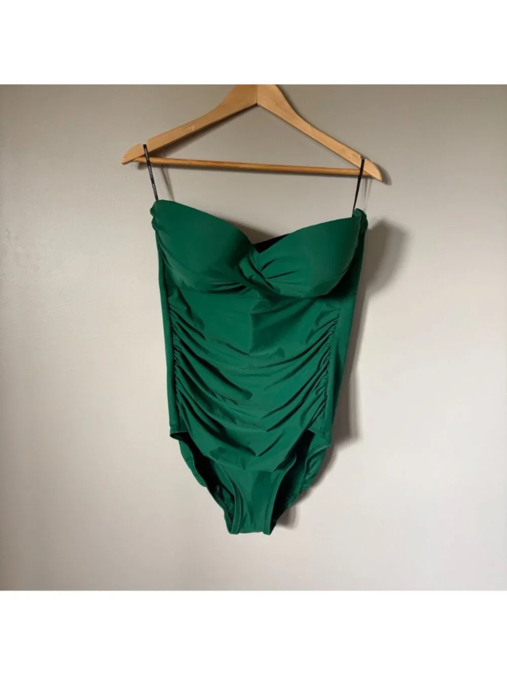 Miraclesuit Rock Solid Madrid Bandeau One Piece Swimsuit Size 16